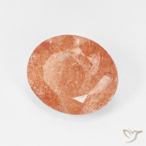 Pedra do Sol laranja avermelhado Natural 4.38ct, oval, Translúcido