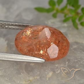 Pedra do Sol laranja avermelhado Natural 4.54ct, oval, Translúcido