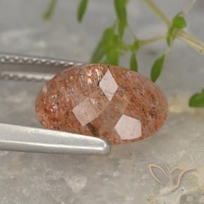 Pedra do Sol laranja avermelhado Natural 4.15ct, oval, Translúcido