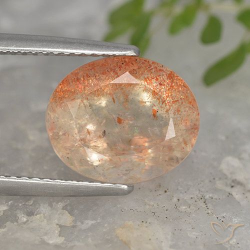 5.09ct Natural Laranja Tigre Claro Pedra do Sol, oval, Translúcido