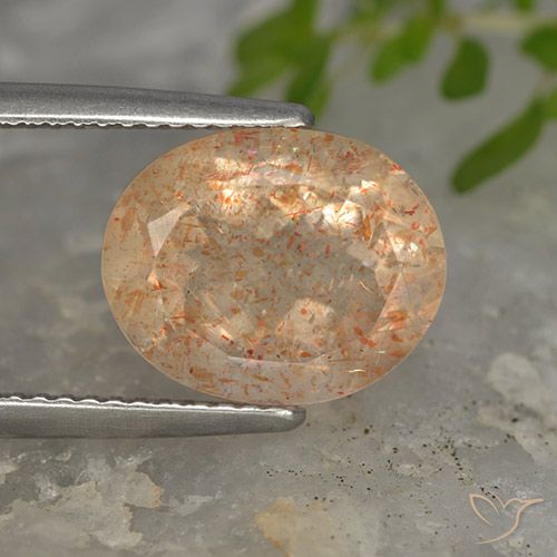 5.02ct Natural Laranja claro Pedra do Sol, oval, Translúcido