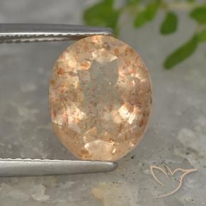 Pedra do Sol Laranja claro Natural 5.02ct, oval, Translúcido