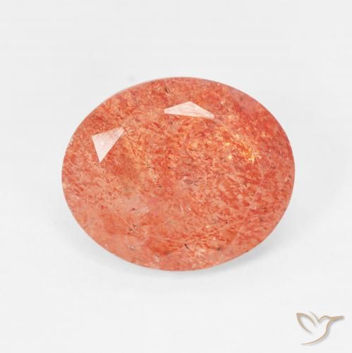 Pedra do Sol Laranja Médio Natural 4.16ct, oval, Translúcido