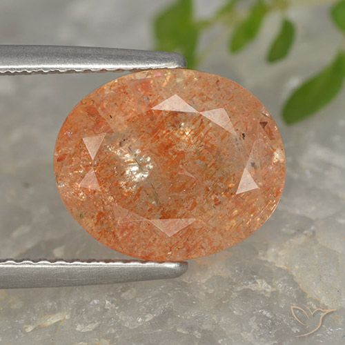 4.32ct Natural laranja avermelhado Pedra do Sol, oval, Translúcido