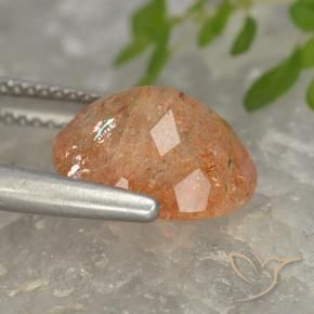 Pedra do Sol laranja avermelhado Natural 4.32ct, oval, Translúcido