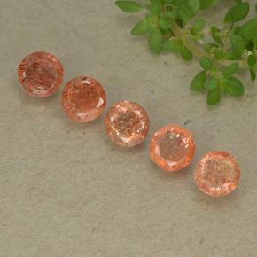 Pedras preciosas de pedra do sol laranja natural de 2,72 ct, corte redondo, translúcido