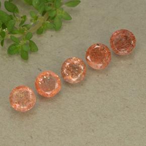 Pedras preciosas de pedra do sol laranja natural de 2,72 ct, corte redondo, translúcido