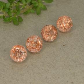 Pedras preciosas de pedra do sol laranja natural de 2,45 ct, corte redondo, translúcido