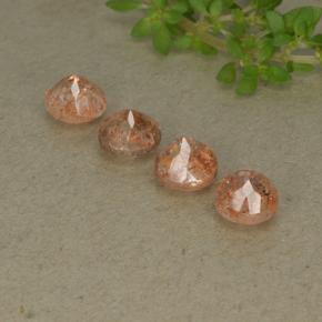 Pedras preciosas de pedra do sol laranja natural de 2,45 ct, corte redondo, translúcido