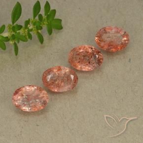 Pedras preciosas de Pedra do Sol Laranja Médio natural de 3.07 ct, oval, Translúcido