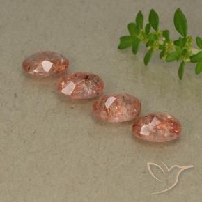 Pedras preciosas de Pedra do Sol Laranja Médio natural de 3.07 ct, oval, Translúcido