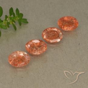 Pedras preciosas de Pedra do Sol gengibre laranja natural de 3.26 ct, oval, Translúcido