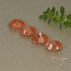 Pedras preciosas de Pedra do Sol gengibre laranja natural de 3.26 ct, oval, Translúcido