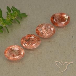 Pedras preciosas de Pedra do Sol Laranja Médio natural de 3.06 ct, oval, Translúcido