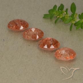 Pedras preciosas de Pedra do Sol Laranja Médio natural de 3.06 ct, oval, Translúcido