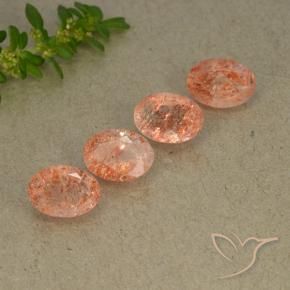 Pedras preciosas de Pedra do Sol Laranja Médio-Claro natural de 3.36 ct, oval, Translúcido