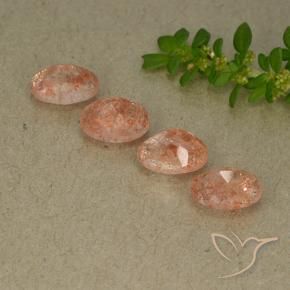 Pedras preciosas de Pedra do Sol Laranja Médio-Claro natural de 3.36 ct, oval, Translúcido