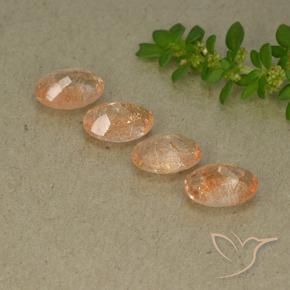 Pedras preciosas de Pedra do Sol Laranja Melão natural de 2.97 ct, oval, Translúcido