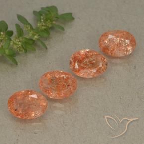 Pedras preciosas de Pedra do Sol Toranja Laranja natural de 2.95 ct, oval, Translúcido