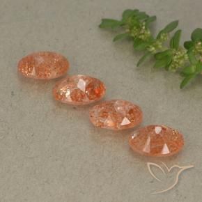 Pedras preciosas de Pedra do Sol Toranja Laranja natural de 2.95 ct, oval, Translúcido