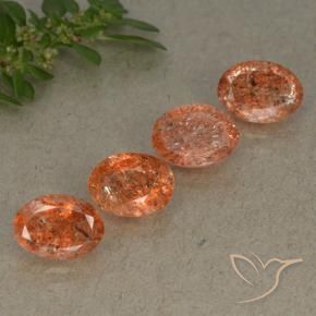 Pedras preciosas de Pedra do Sol Laranja Médio natural de 3.06 ct, oval, Translúcido