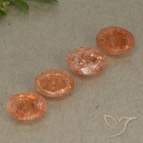 Pedras preciosas de Pedra do Sol Laranja Médio natural de 3.08 ct, oval, Translúcido