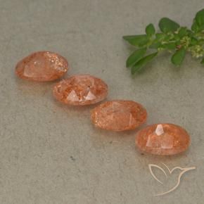 Pedras preciosas de Pedra do Sol Laranja Médio natural de 3.08 ct, oval, Translúcido