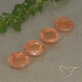 Pedras preciosas de Pedra do Sol Laranja Médio natural de 3.69 ct, oval, Translúcido