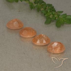 Pedras preciosas de Pedra do Sol Laranja Médio natural de 3.69 ct, oval, Translúcido