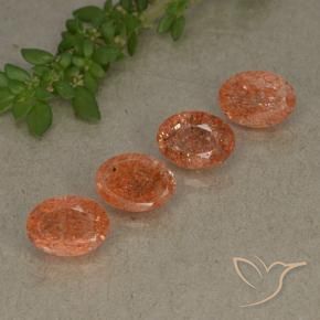 Pedras preciosas de Pedra do Sol Toranja Laranja natural de 3.22 ct, oval, Translúcido