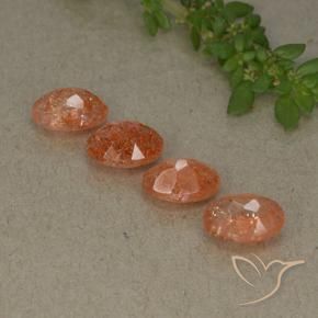Pedras preciosas de Pedra do Sol Toranja Laranja natural de 3.22 ct, oval, Translúcido