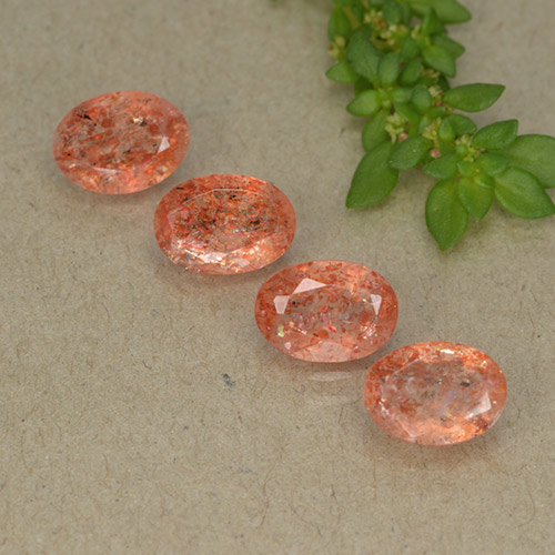 Pedras preciosas de pedra do sol laranja natural de 2,78 ct, corte oval, translúcido