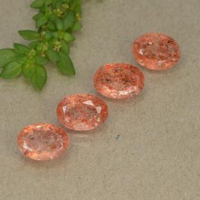 Pedras preciosas de pedra do sol laranja natural de 2,78 ct, corte oval, translúcido