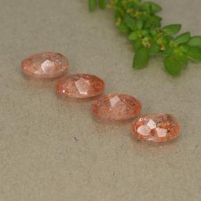 Pedras preciosas de pedra do sol laranja natural de 2,78 ct, corte oval, translúcido