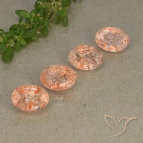 Pedras preciosas de Pedra do Sol Laranja claro natural de 3.48 ct, oval, Translúcido