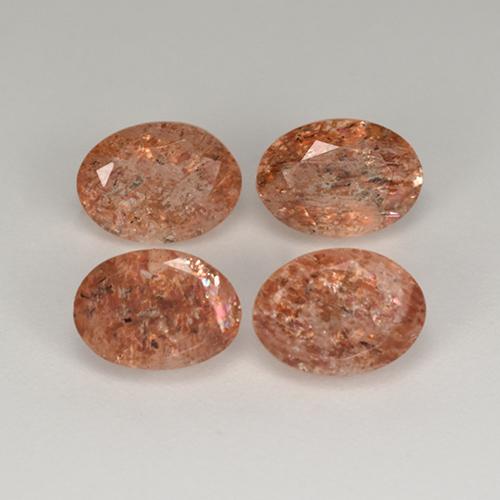 Pedras preciosas de Pedra do Sol Laranja natural de 3.56 ct, Corte Oval, Translúcido