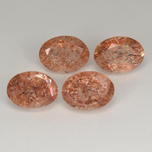 Pedras preciosas de Pedra do Sol Laranja natural de 3.56 ct, Corte Oval, Translúcido