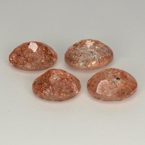 Pedras preciosas de Pedra do Sol Laranja natural de 3.56 ct, Corte Oval, Translúcido