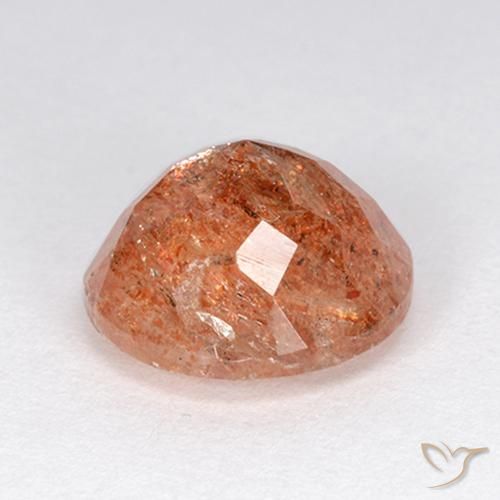 Pedra do Sol laranja avermelhado Natural 4.69ct, Redondo, Translúcido