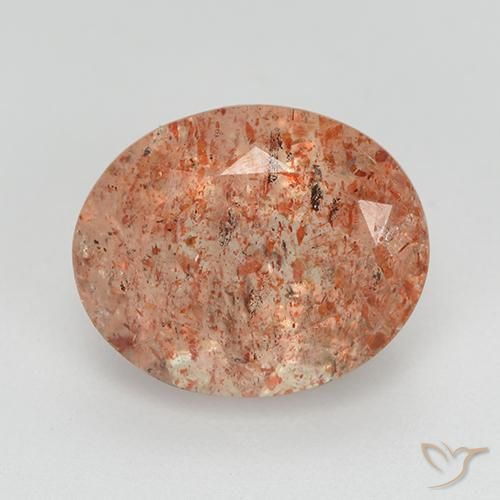 3.49ct Natural laranja avermelhado Pedra do Sol, oval, Transparente