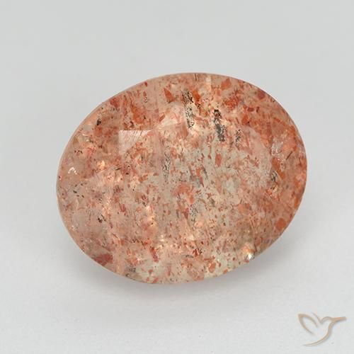 Pedra do Sol laranja avermelhado Natural 3.49ct, oval, Transparente