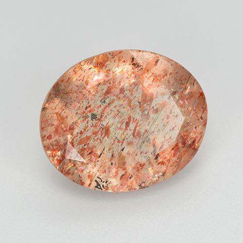 Pedra do Sol laranja avermelhado Natural 3.31ct, Corte Oval, Transparente