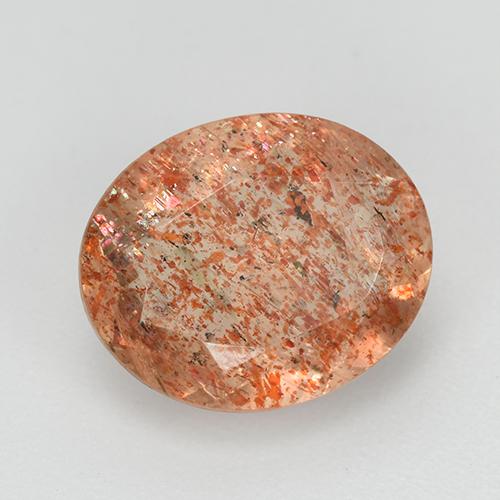 Pedra do Sol Laranja claro Natural 3.62ct, Corte Oval, Transparente