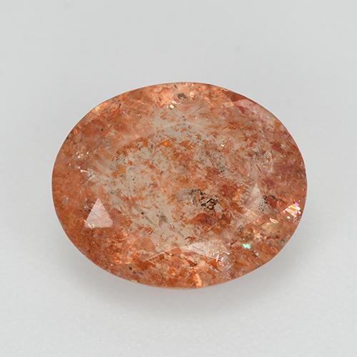 Pedra do sol laranja natural 3,32ct, corte oval, transparente