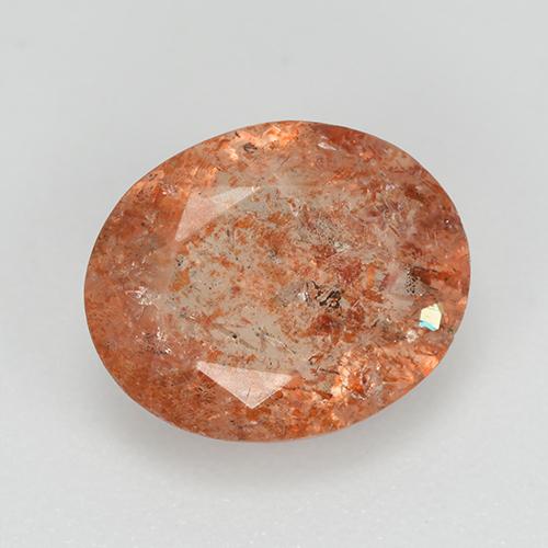 Pedra do sol laranja natural 3,32ct, corte oval, transparente