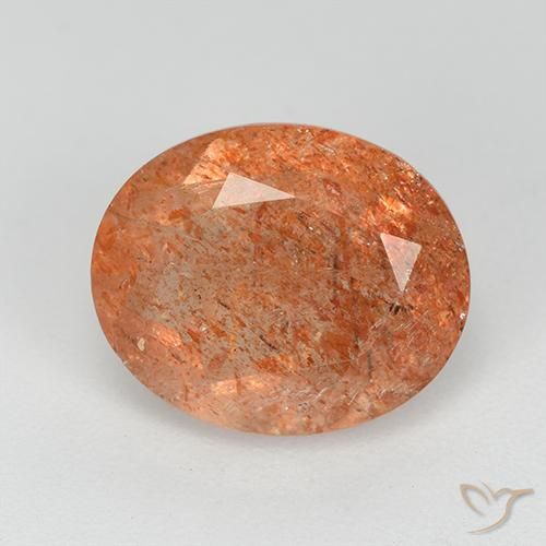 3.51ct Natural laranja quente Pedra do Sol, oval, Transparente
