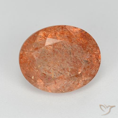 Pedra do Sol laranja quente Natural 3.51ct, oval, Transparente