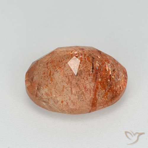 Pedra do Sol laranja quente Natural 3.51ct, oval, Transparente