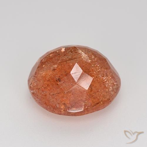 Pedra do Sol laranja avermelhado Natural 5.97ct, Redondo, Translúcido