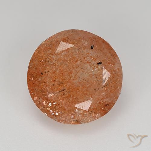 5.92ct Natural Toranja Laranja Pedra do Sol, Redondo, Translúcido